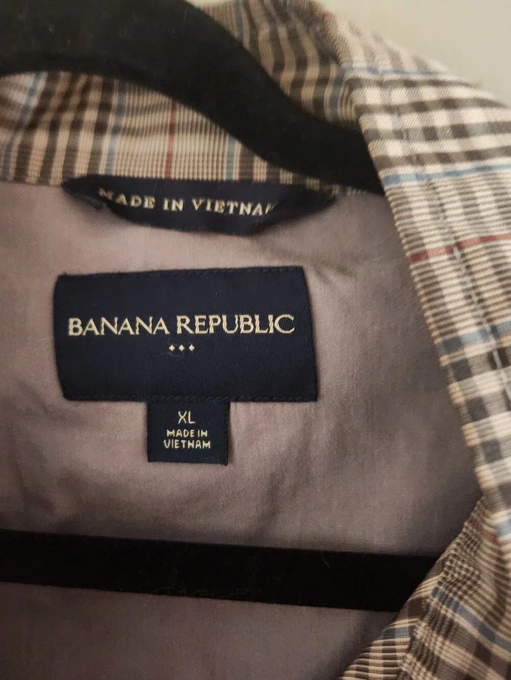 Banana Republic Men's Plaid Zip-Front Jacket - Taupe & Brown